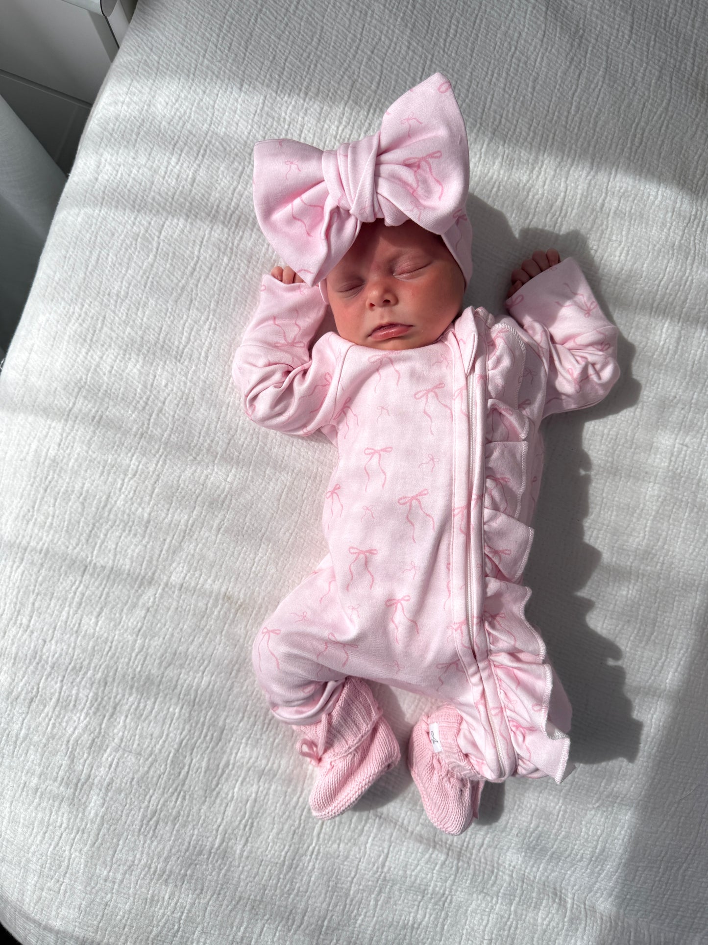 Little Bow Frilled Zippy Romper (Blossom & Fairy Floss)