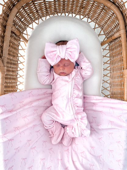 Little Bow Frilled Zippy Romper (Blossom & Fairy Floss)