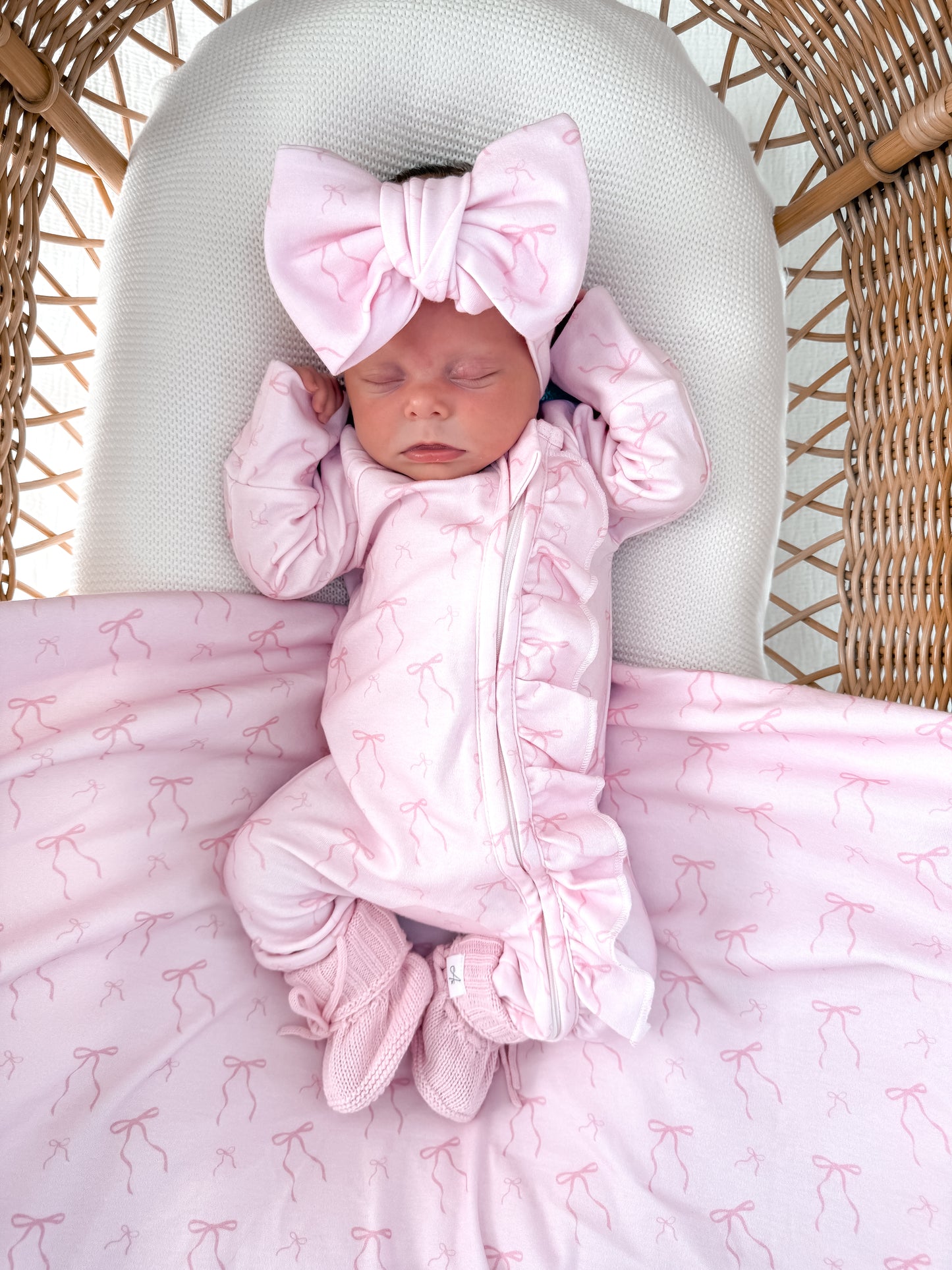 Little Bow Frilled Zippy Romper (Blossom & Fairy Floss)