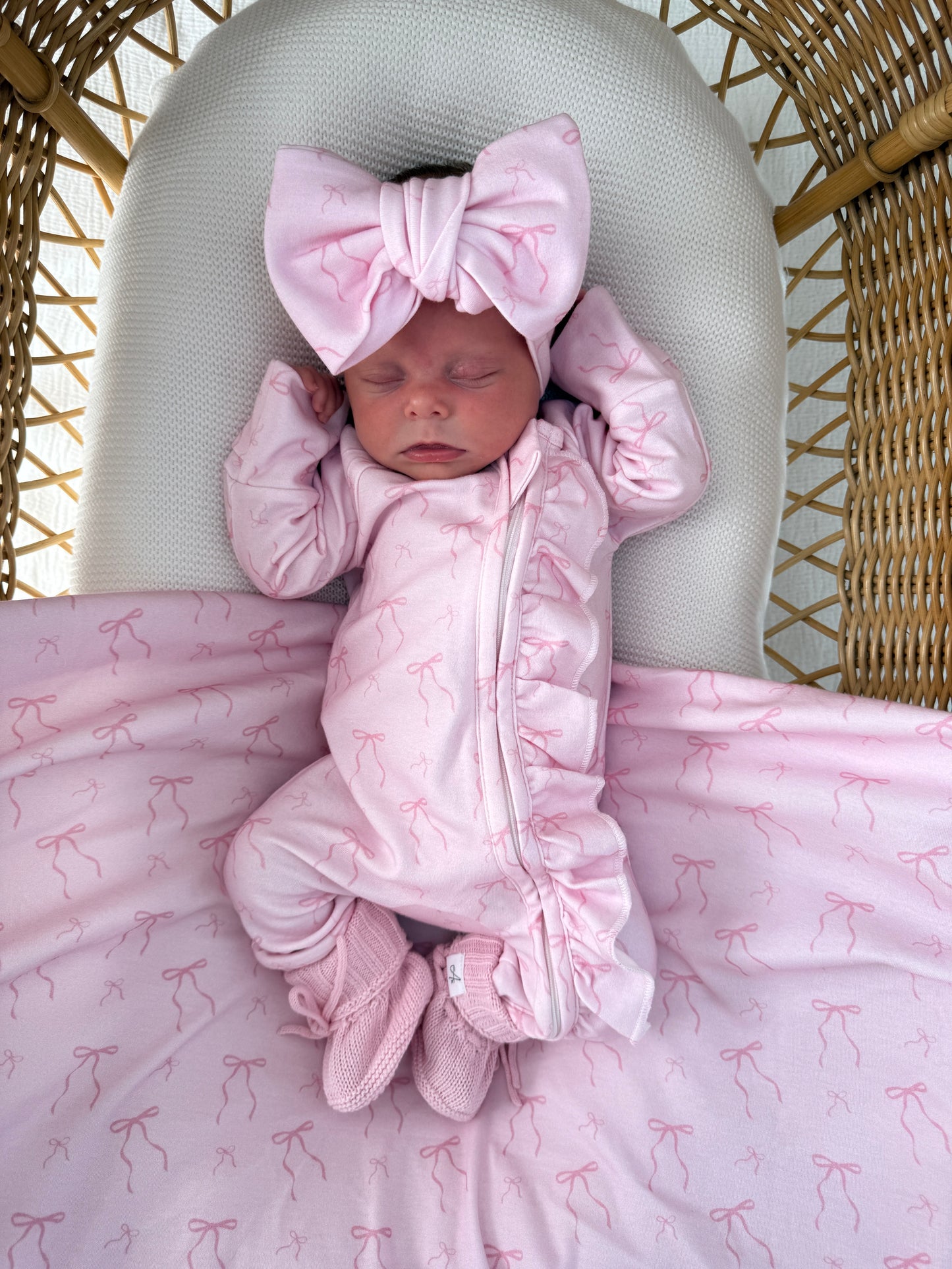 Little Bow Frilled Zippy Romper (Blossom & Fairy Floss)