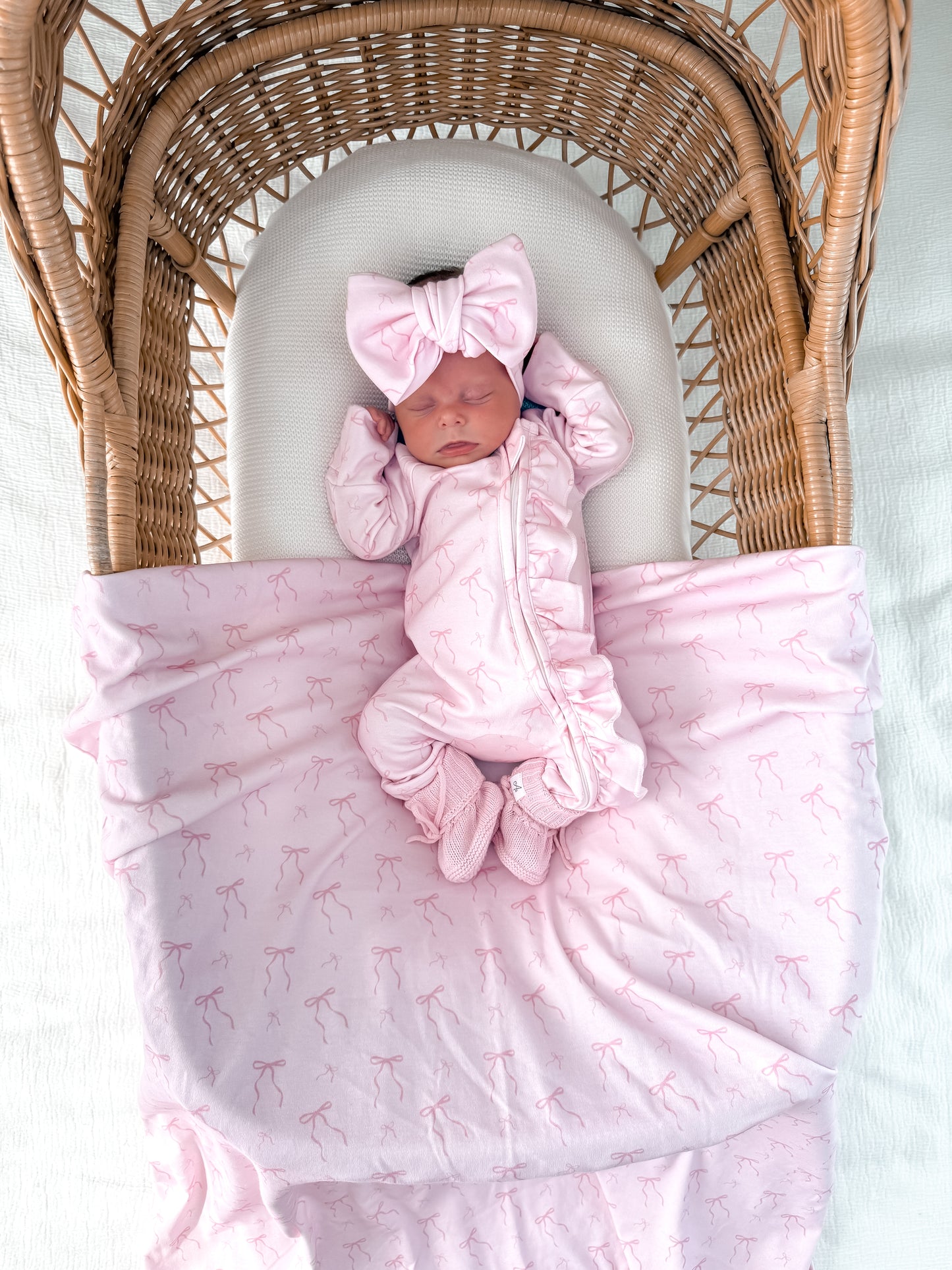 Little Bow Jersey Swaddle - Blossom & Fairy Floss