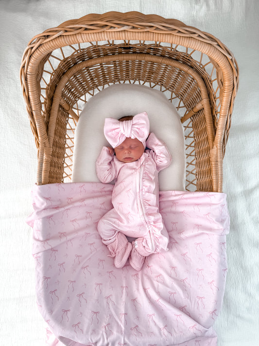 Little Bow Frilled Zippy Romper (Blossom & Fairy Floss)