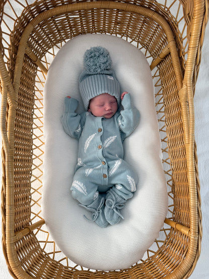 Little Feather Full Length Romper - Sea Mist & Milk