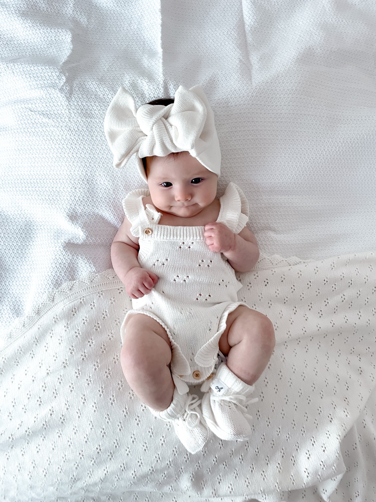 Dahlia Sleeveless Pointelle Romper – Milk