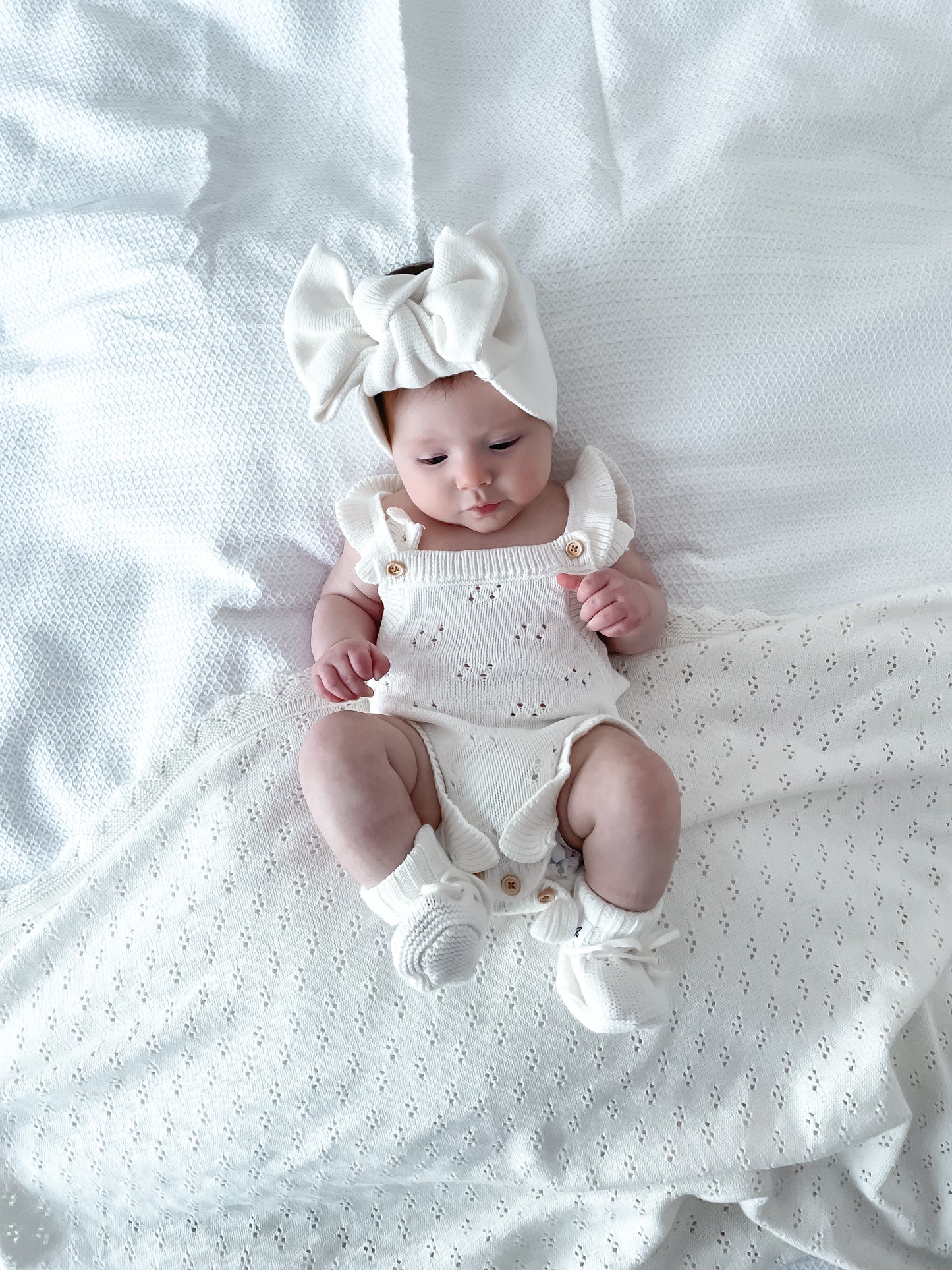 Dahlia Sleeveless Pointelle Romper – Milk