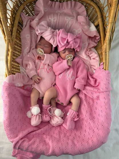 Dahlia Long Sleeve Pointelle Romper - Blossom