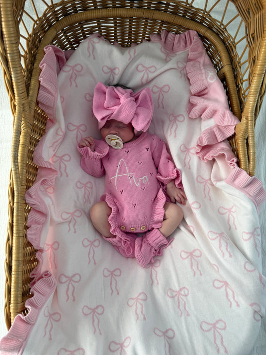 Dahlia Long Sleeve Pointelle Romper - Blossom