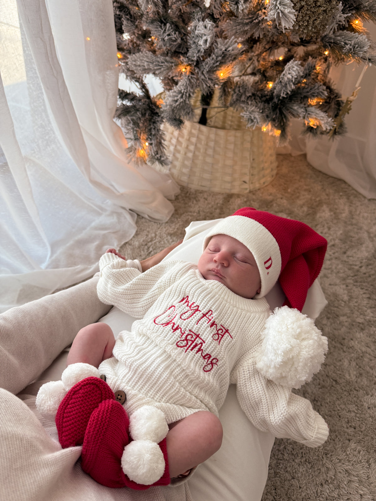 My First Christmas Newborn Romper - Milk | PRE ORDER