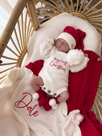 My First Christmas Newborn Romper - Milk | PRE ORDER