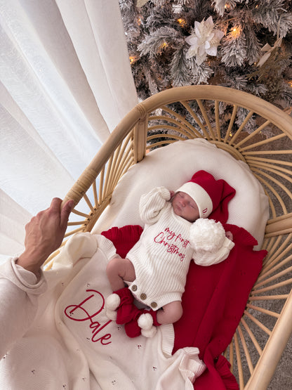 My First Christmas Newborn Romper - Milk | PRE ORDER