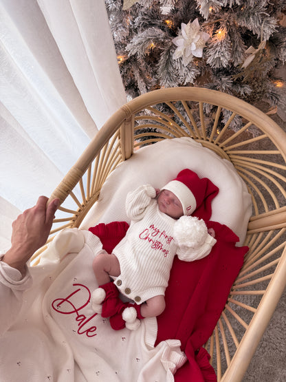 My First Christmas Newborn Romper - Milk | PRE ORDER