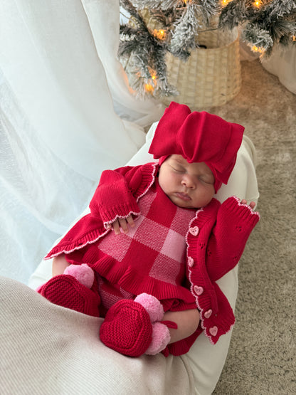 Posy Knitted Cardigan - Scarlet & Blossom | PRE ORDER