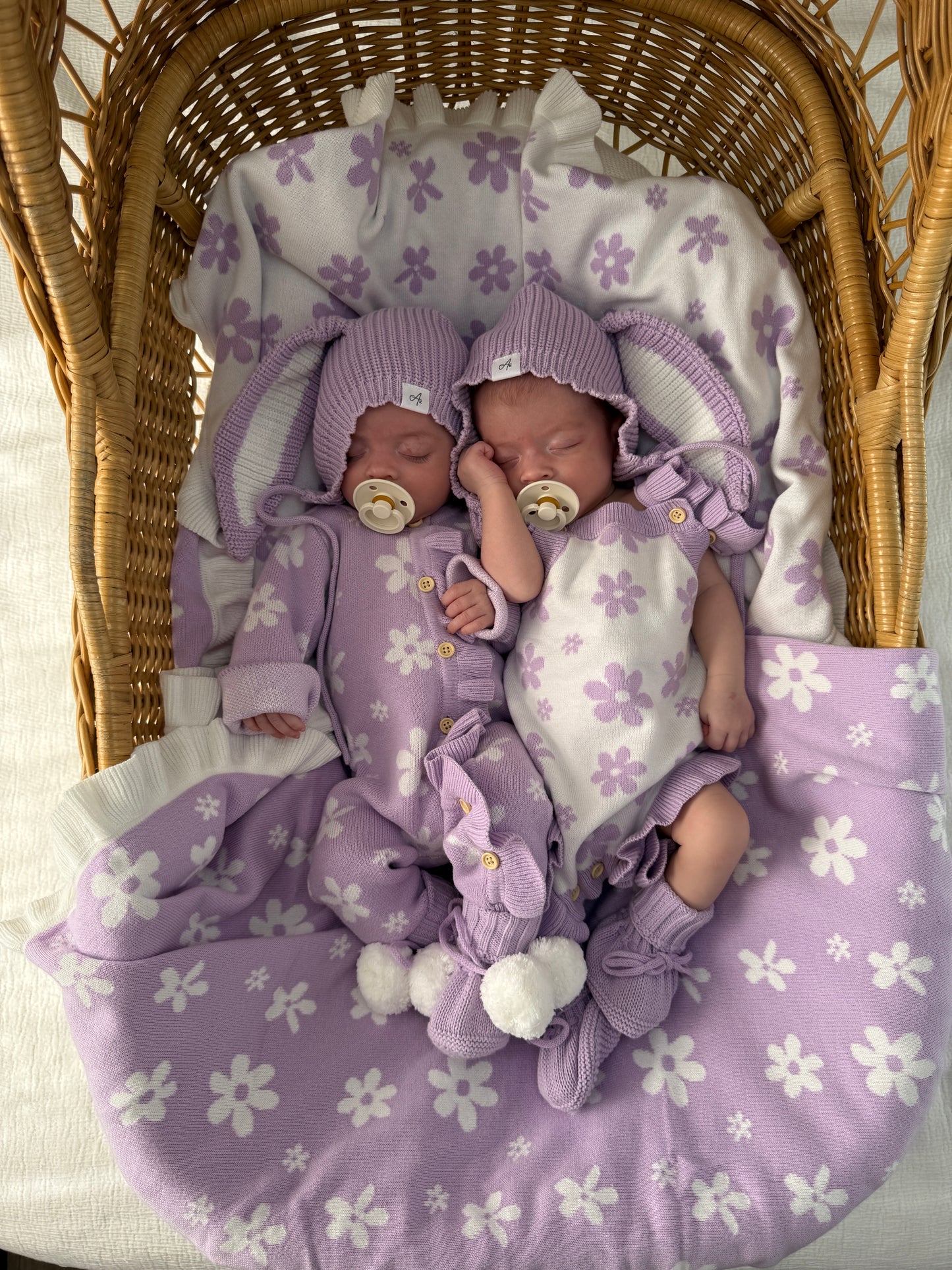 Little Daisy Sleeveless Romper - Lilac & Milk