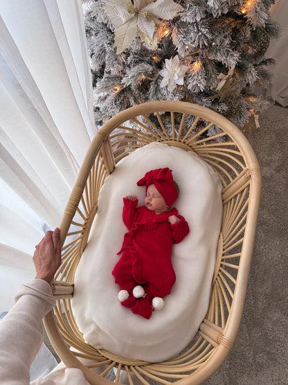 Avery Frilled Full Length Romper - Scarlet