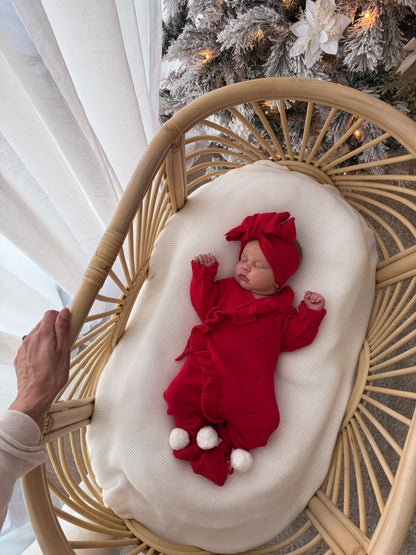 Avery Frilled Full Length Romper - Scarlet