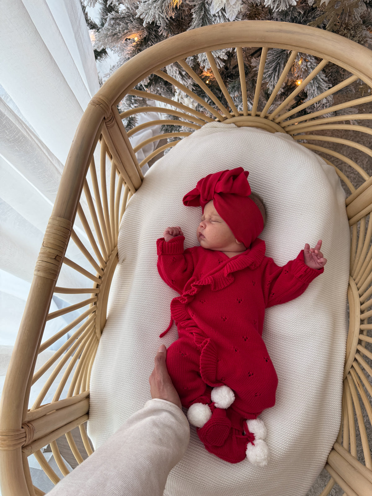 Avery Frilled Full Length Romper - Scarlet