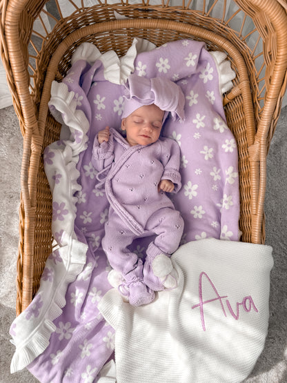 Dahlia Full Length Pointelle Romper - Lilac