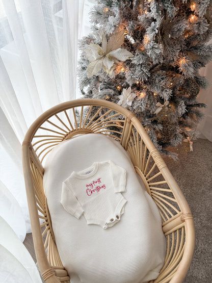 My First Christmas Newborn Romper - Milk | PRE ORDER