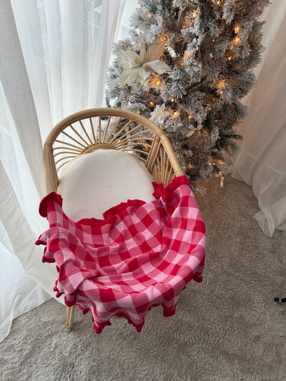 Gingham Reversible Blanket - Scarlet & Blossom | PRE ORDER