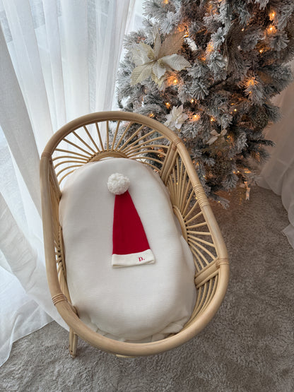 Knitted Santa Hat - Scarlet & Milk  | PRE ORDER