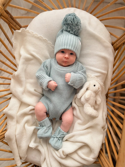 Wonder Newborn Romper - Sea Mist