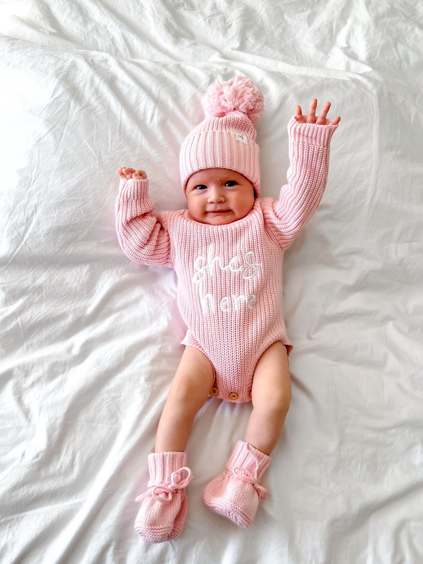 She's Here - Newborn Romper