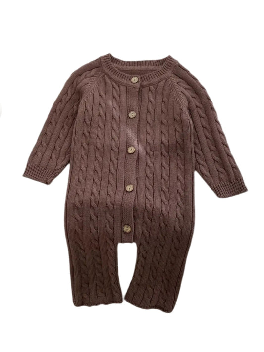 Nori Cable Ribbed Rompers - 100% Cotton