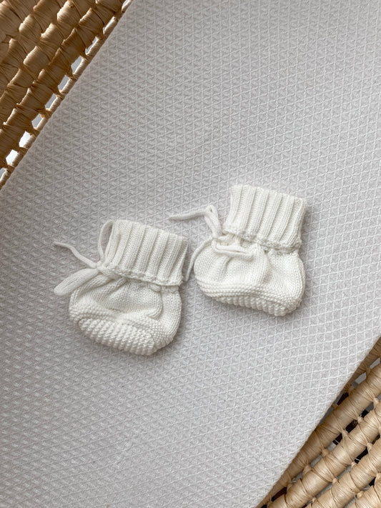 Knitted Booties - Milk