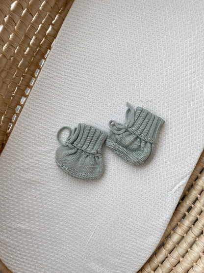Knitted Booties - Eucalypt
