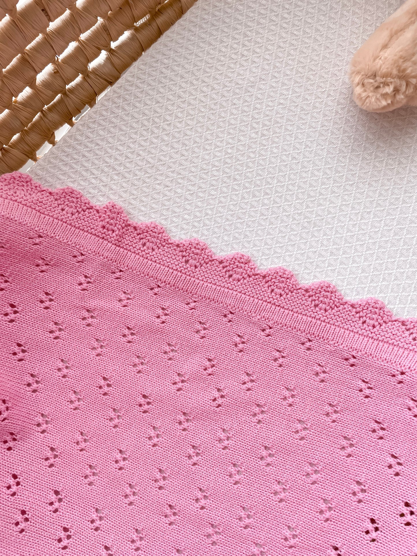 Pointelle Knitted Blanket - Blossom