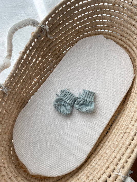 Knitted Booties - Sea Mist