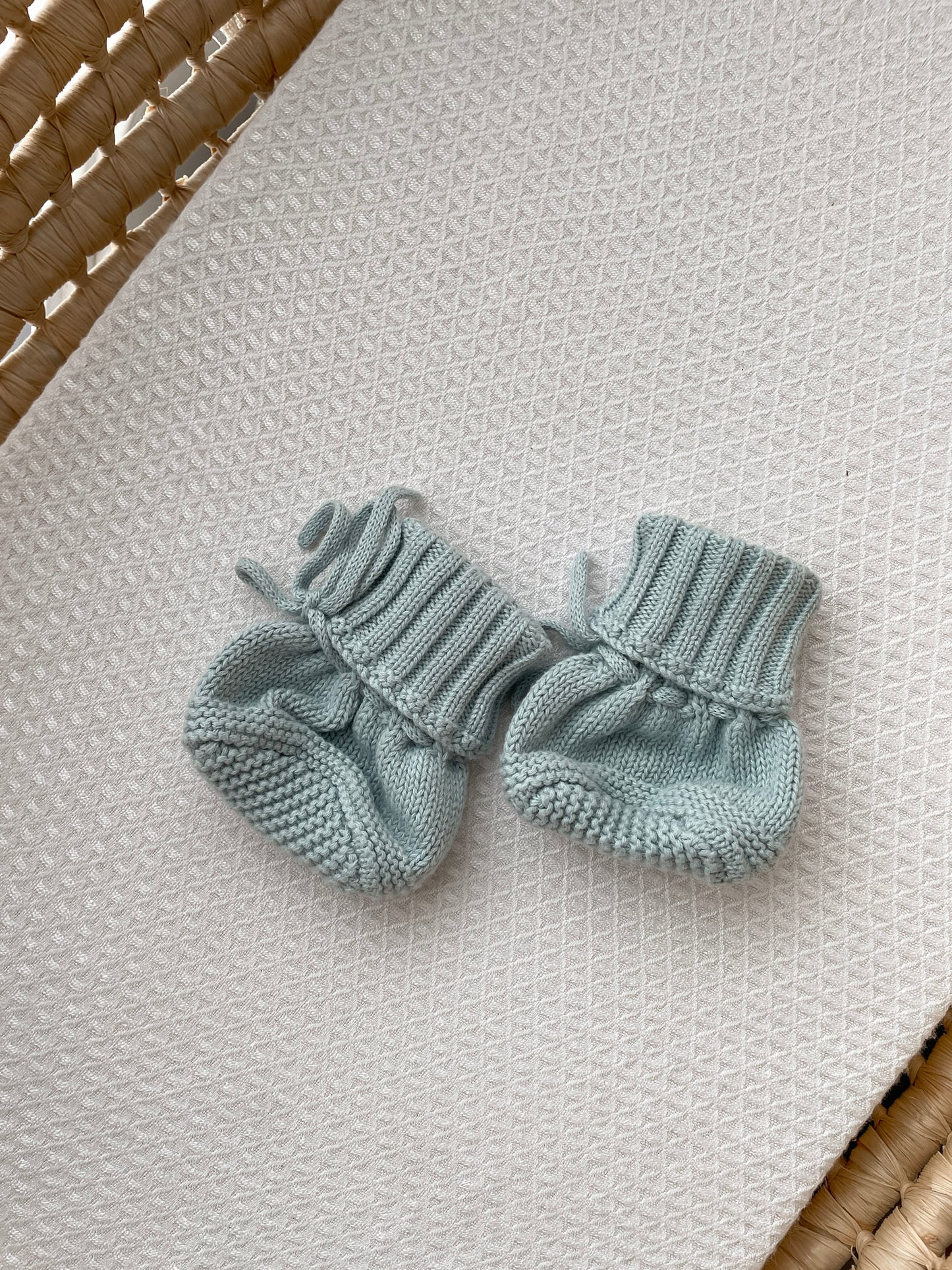 Knitted Booties - Sea Mist