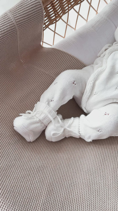 Dahlia Full Length Pointelle Romper - Milk